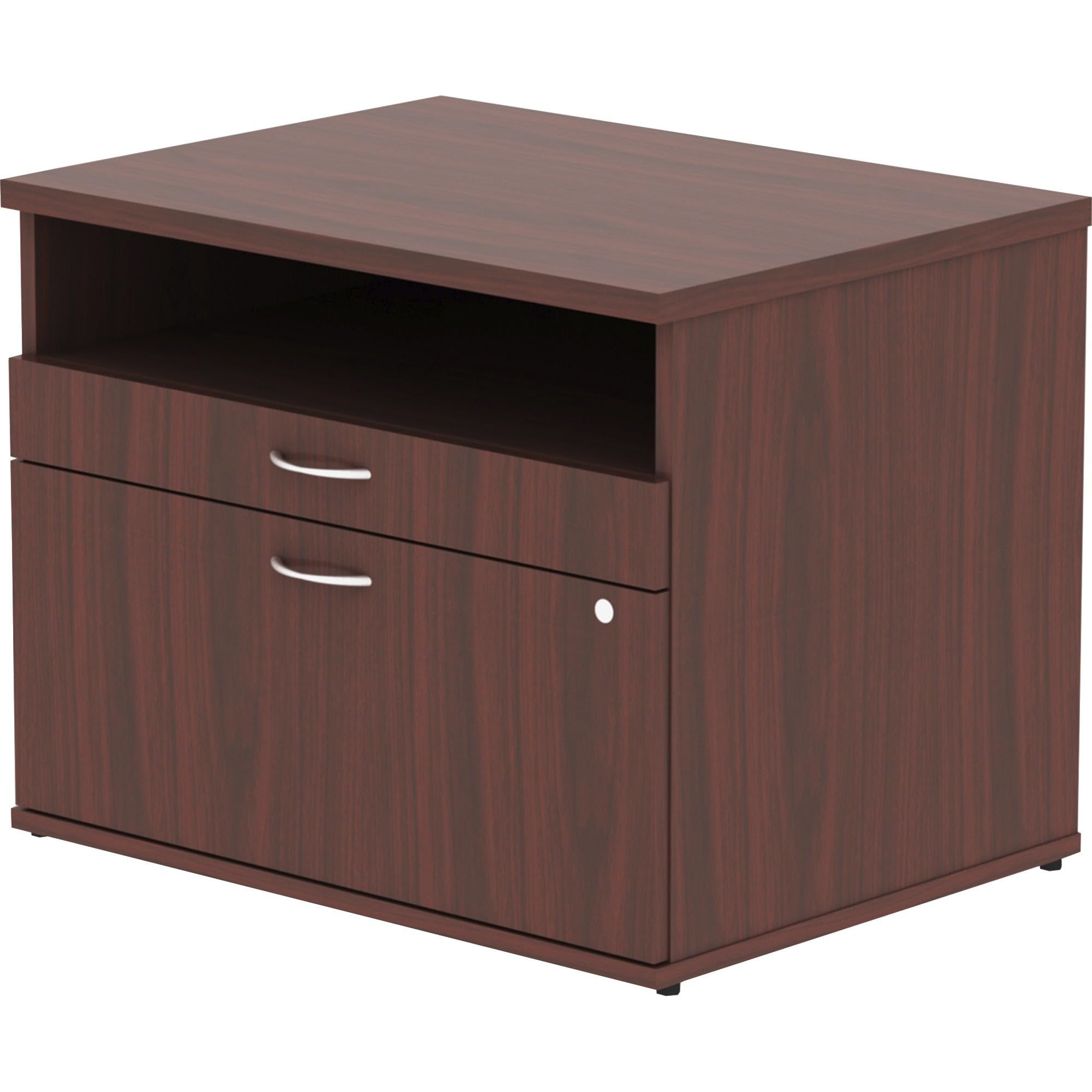 Lorell Relevance Series Mahogany Laminate Office Desk - Modern Executive Workstation for Home & Business Use