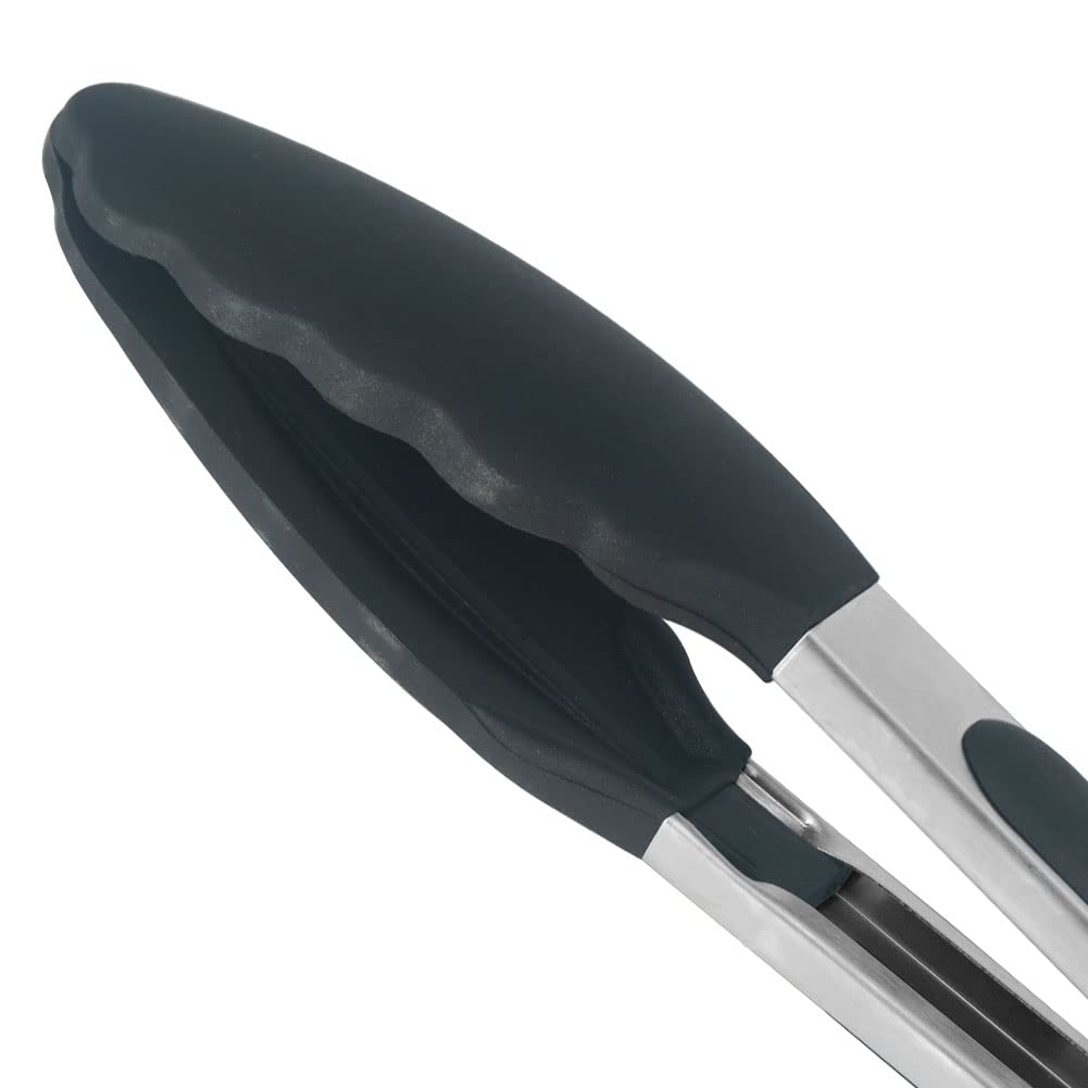 Heat-Resistant Silicone Kitchen Tongs - 9 Inch Non-Slip Grip with Soft Silicone Tips - Perfect for BBQ, Air Fryer, Frying, and Cooking - Ideal for Grilling, Serving Salads, and Handling Hot Foods Safely