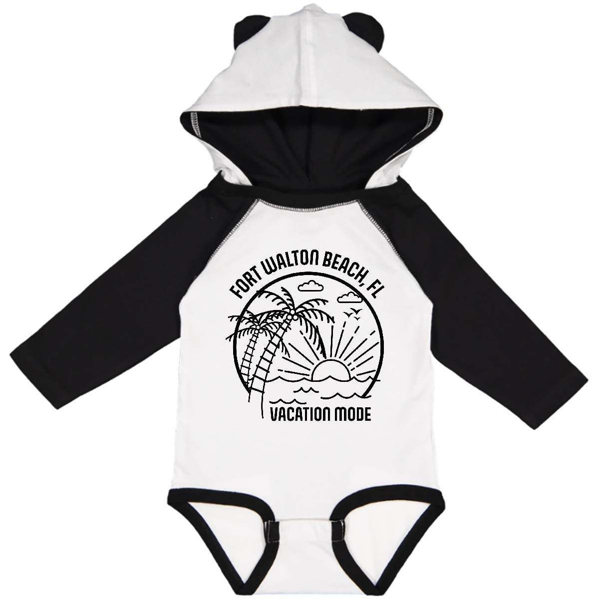 Inktastic Summer Vacation Mode Fort Walton Beach Florida Long Sleeve Creeper - Soft & Comfortable Baby Bodysuit for Beach Trips & Family Vacations