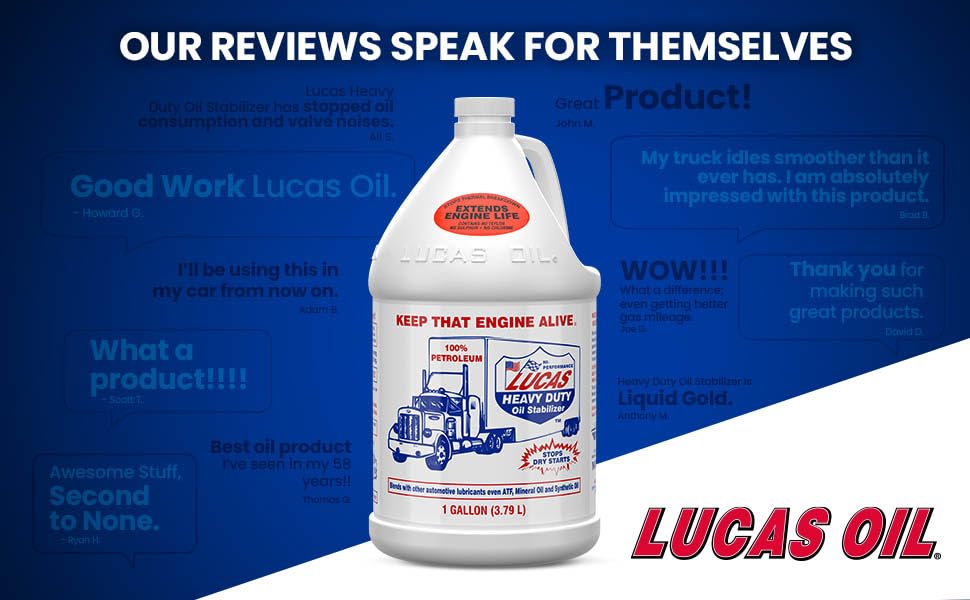 Lucas Oil 10002 Heavy Duty Oil Stabilizer - 1 Gallon | Engine Protection & Performance Booster | Ideal for High-Mileage Vehicles, Trucks & Heavy Equipment
