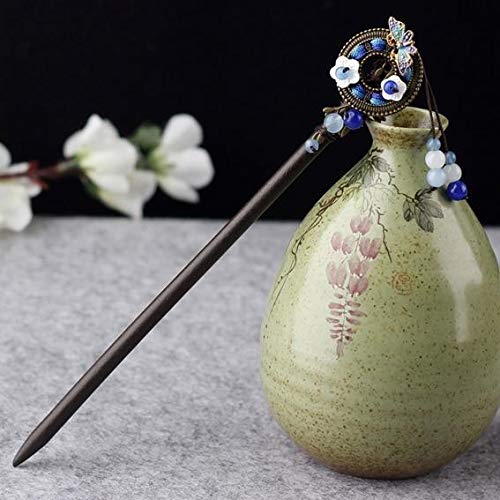Vintage Wood Flower Hair Stick Pins for Women - Elegant Hair Accessories for Prom, Bridal, and Special Occasions - Perfect Gift for Hair Jewelry Lovers (A1217) - Great for Weddings, Parties, and Everyday Styling