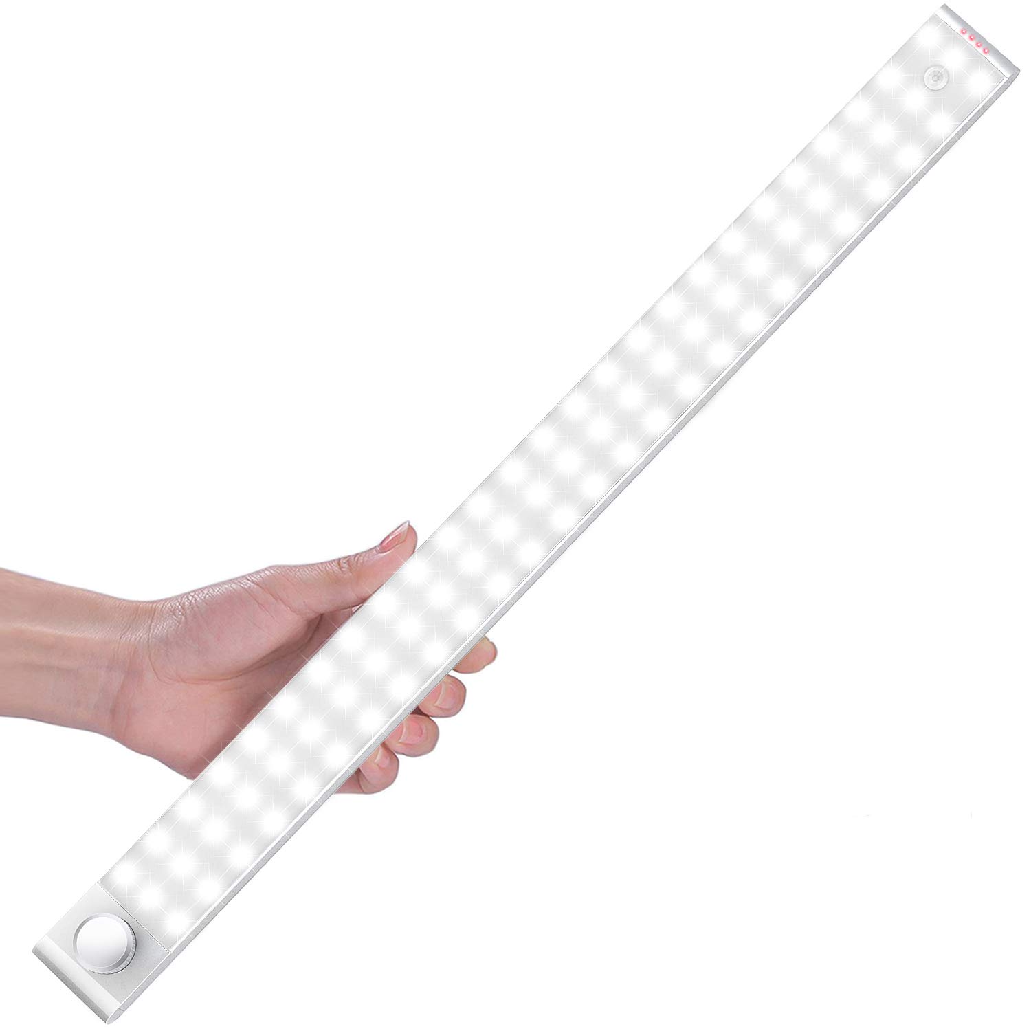 78 LED Rechargeable Dimmable Motion Sensor Closet Light - Wireless Under Cabinet Lighting with 3200mAh Battery for Wardrobe, Kitchen, Hallway (Perfect for Nighttime Safety & Convenience)