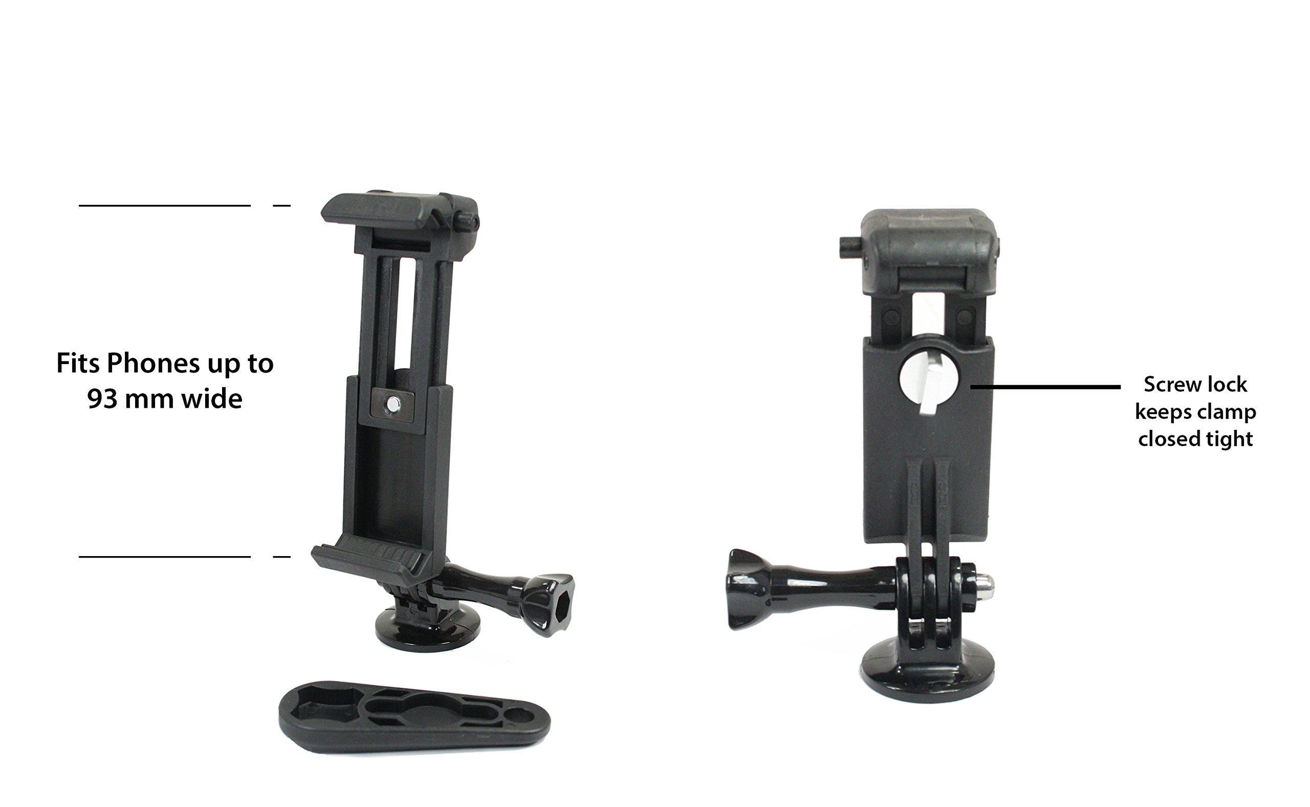 Livestream Gear® - Adjustable Locking Smartphone Mount with Tripod Adapter for Live Streaming, Photography & Video Recording. Compatible with iPhone, Android & GoPro Cameras (Includes Phone Clamp & Wrench) - Perfect for YouTube, TikTok, Vlogging & Outdoor Adventures