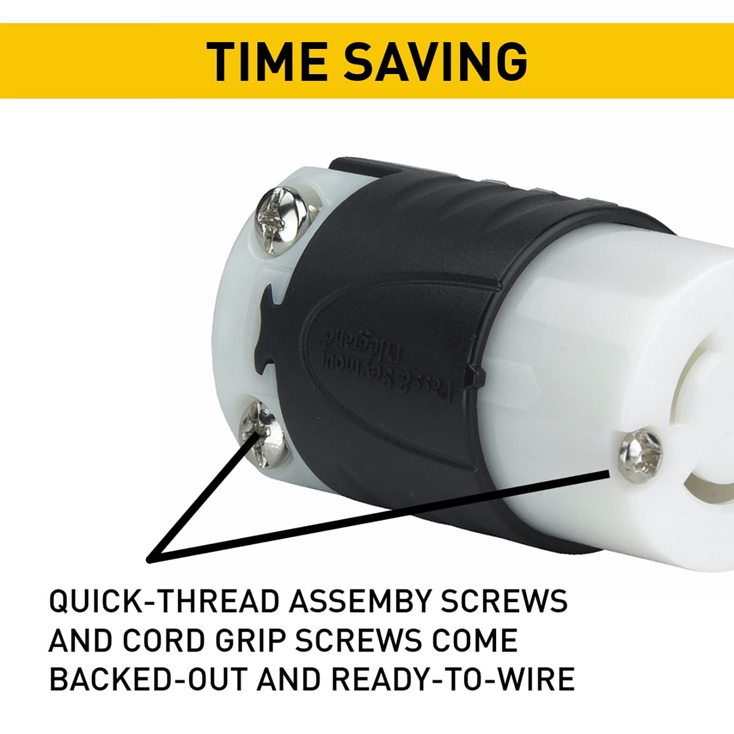 Pass & Seymour L1630 C Turnlok Connector, 30A, 3-Phase, 480V, 3P 4W Grounding, NEMA L16-30R - Heavy Duty Industrial Power Connector for Machinery, Generators, and Electrical Equipment