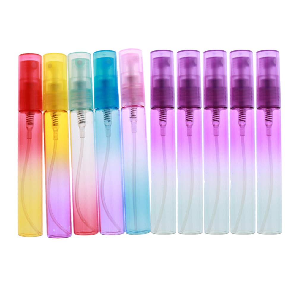 Beaupretty 10-Pack Fine Mist Spray Bottles - Refillable Travel Cosmetic Spray Bottles with Storage Rack for Hair, Face, Skincare & Cleaning Solutions | Perfect for Salon, Home & Travel Use