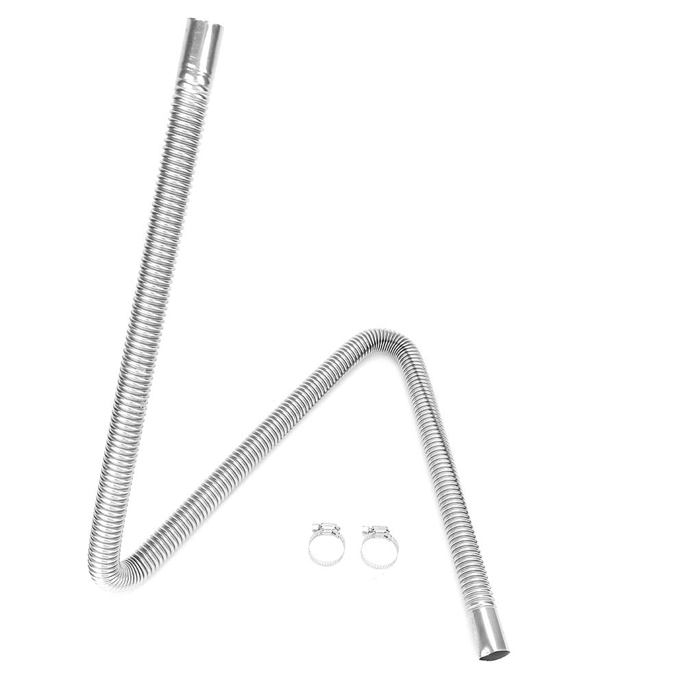 Stainless Steel Exhaust Pipe Hose 120cm - Heavy Duty Diesel & Air Heater Vent Hose for Parking, RV, Marine & Industrial Use