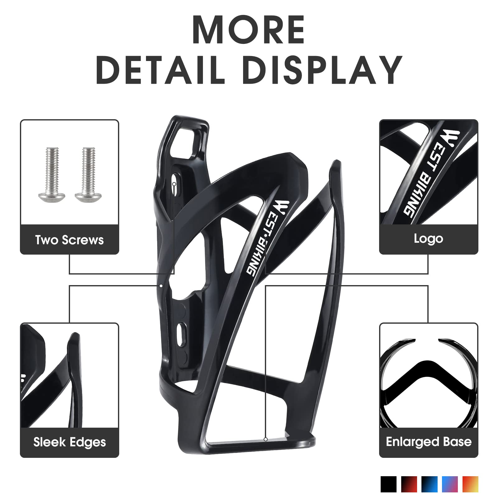 Durable Ultralight Plastic Bike Water Bottle Cage - Lightweight PC Bicycle Drink Holder for Road Bike, Mountain Bike & MTB - Perfect for Cycling, Commuting & Outdoor Adventures