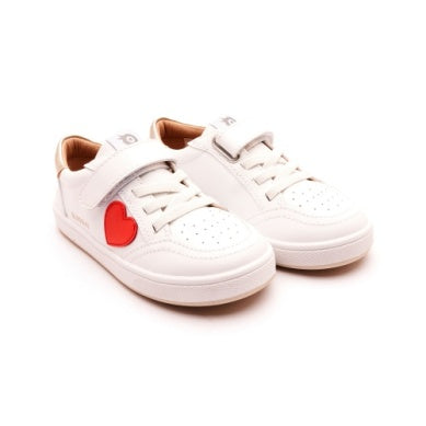 Old Soles White Heart Sneakers for Women - Cute Casual Walking Shoes with Heart Design - Perfect for Everyday Wear, School, and Date Outfits