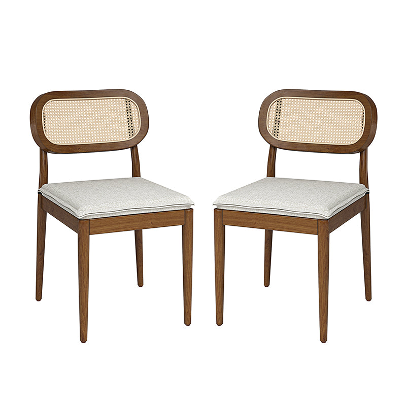 Konstantin Modern Solid Wood Dining Chairs with Rattan Backrest - Set of 2 - Perfect for Kitchen, Dining Room, and Breakfast Nook - Eco-Friendly Home Furniture