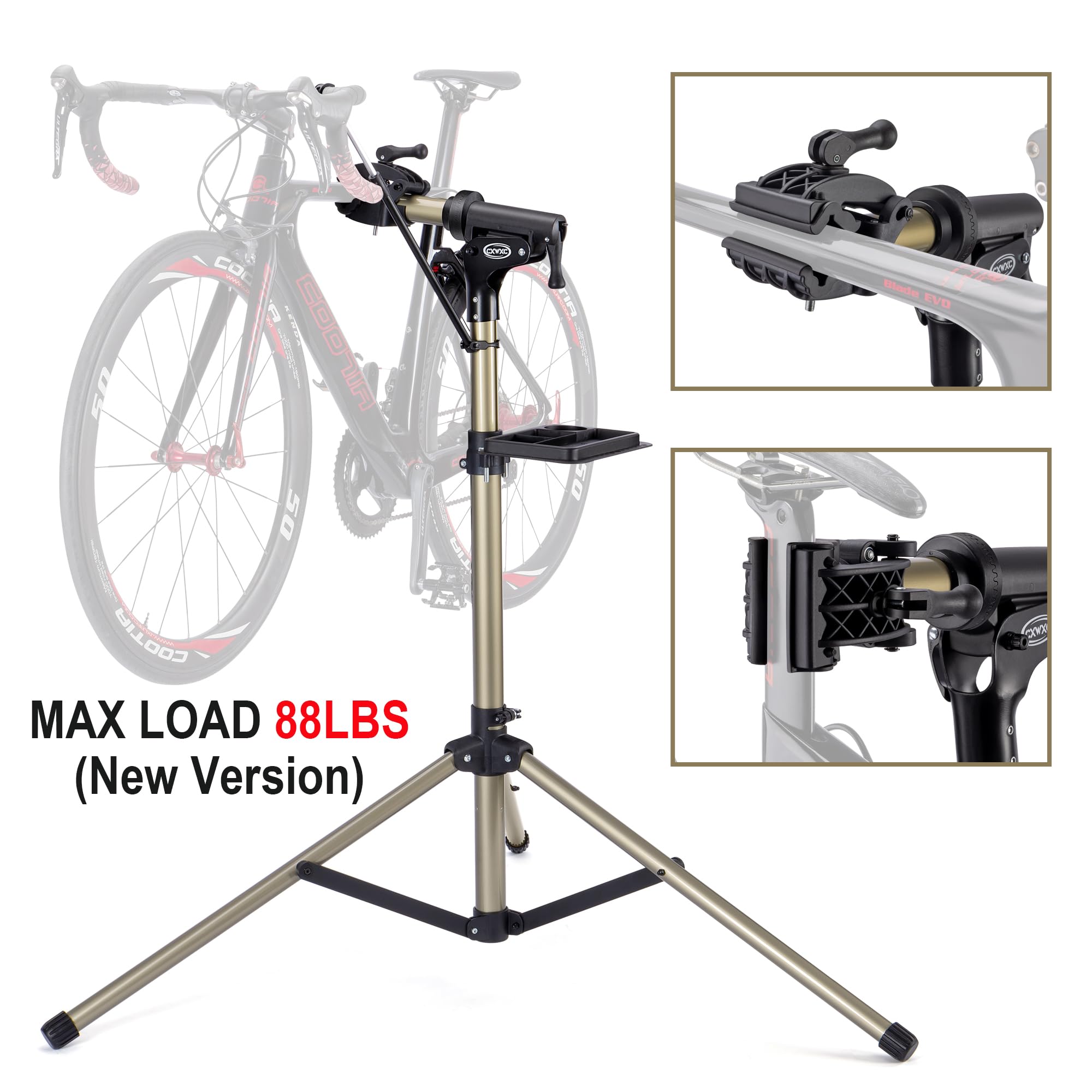 Premium CXWXC Bike Repair Stand 88lbs - Heavy Duty E-Bike Maintenance Workstand for Mountain & Road Bikes - Home & Shop Mechanic Tool (Max Load 88lbs) - Perfect for DIY Repairs, Tune-ups & Storage