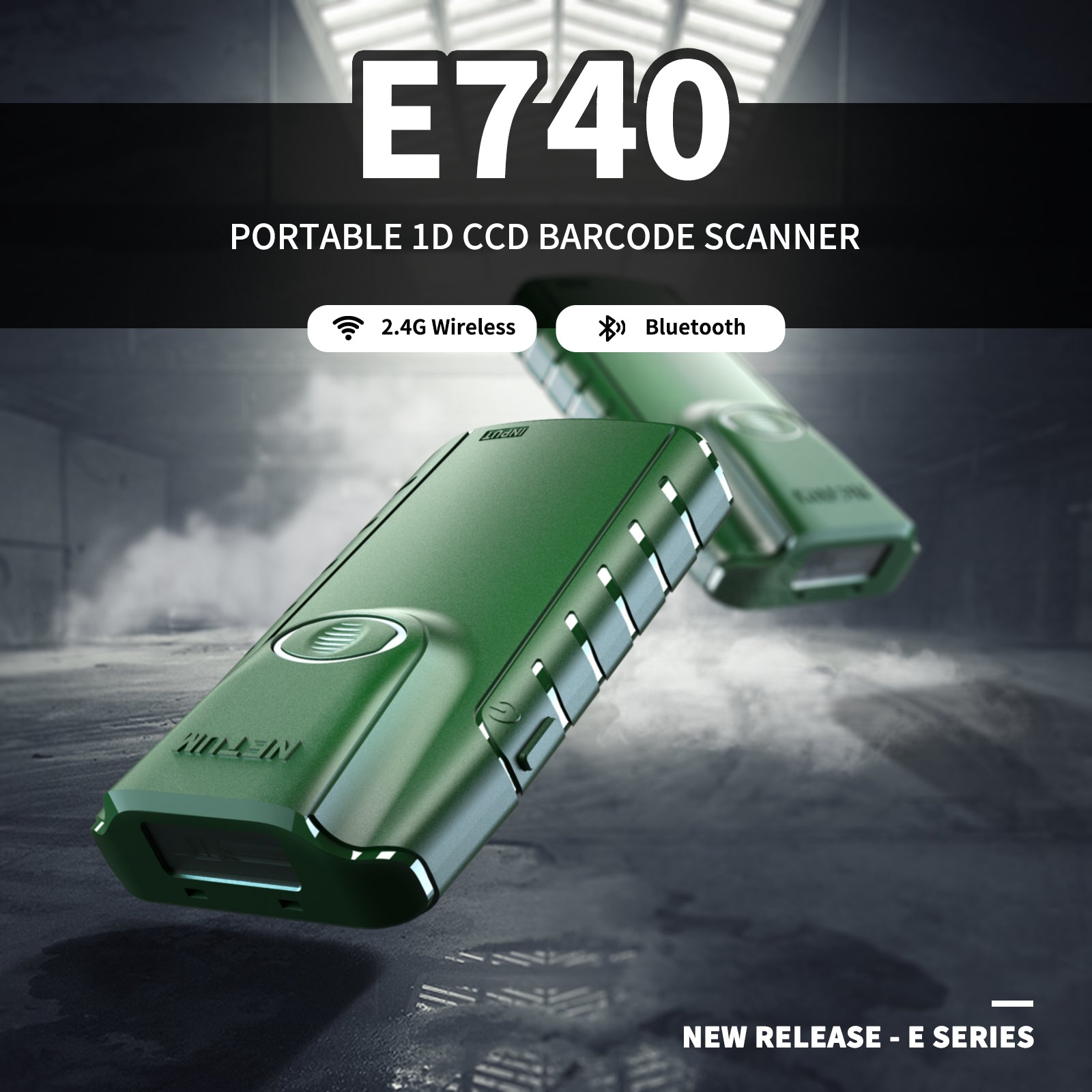 E740 1D Wireless Barcode Scanner - Fast & Accurate Bluetooth Barcode Reader for Retail, Warehouse & Inventory Management | Compatible with Android/iOS Devices