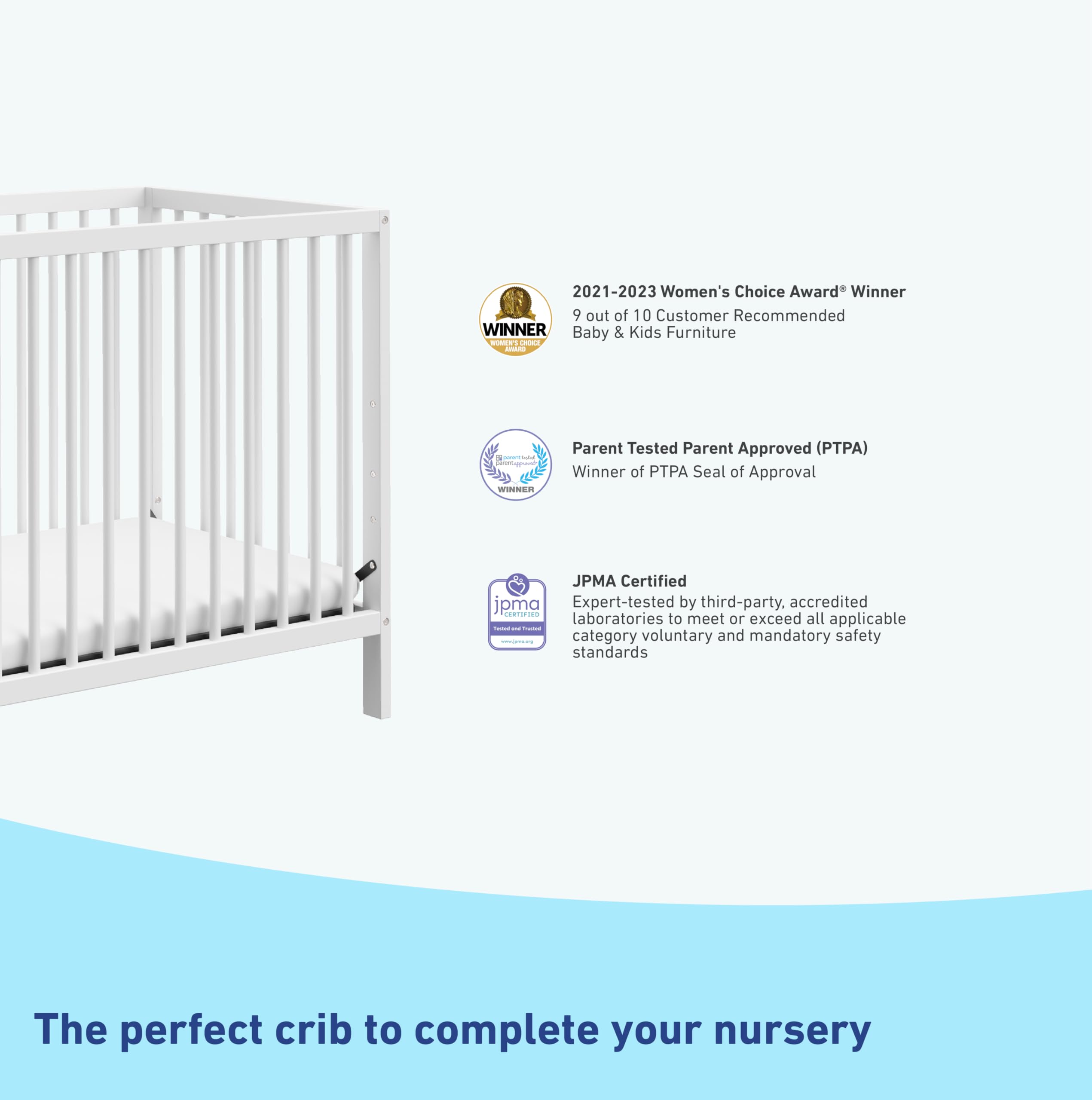 Graco Teddi 4-in-1 Convertible Mini Crib with Waterproof Mattress - GREENGUARD Gold Certified, 2.75