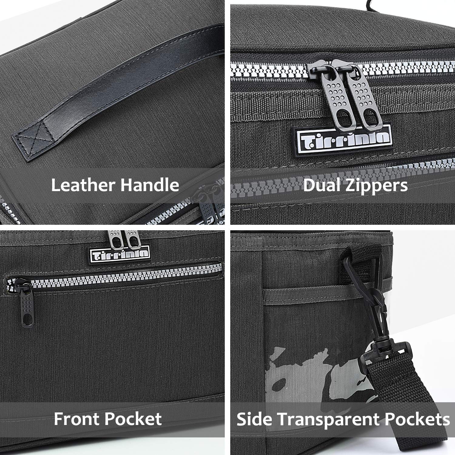 Tirrinia Insulated Lunch Bag for Women & Men - Leakproof Thermal Reusable Lunch Box Tote for Adults - Office Work Lunch Cooler in Dark Grey - Perfect for Work, School, Picnics & Outdoor Activities