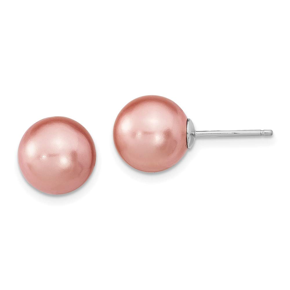 925 Sterling Silver White/Rose/Gray Imitation Shell Pearl Earrings Set - Elegant Fine Jewelry for Women, Perfect Gift for Her (1mm) | Ideal for Weddings, Parties & Everyday Wear