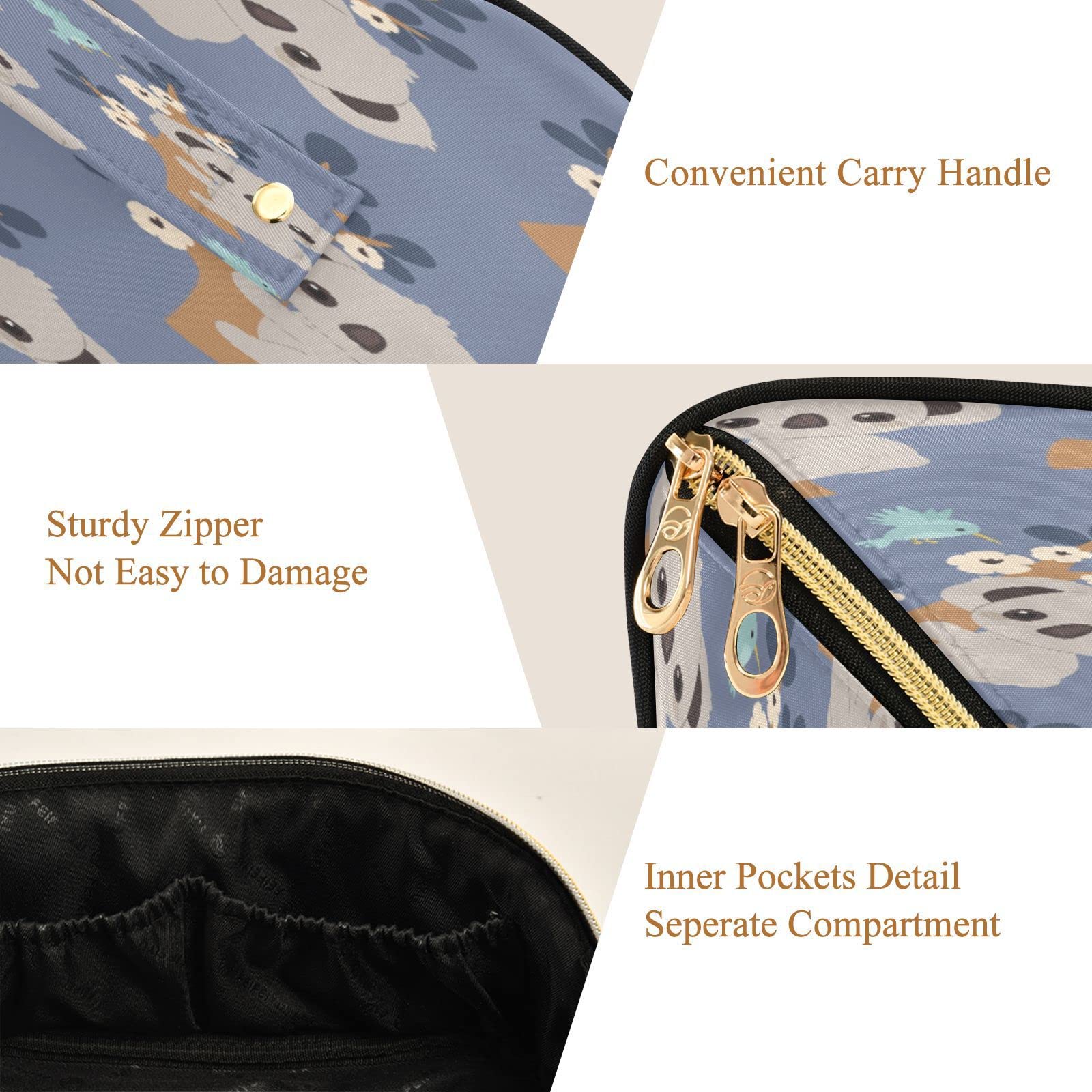 Cute Koala Floral Cosmetic Bag for Women - Large Capacity Travel Makeup Organizer with Handle, Portable Toiletry Storage Pouch for Girls & Ladies | Perfect for Travel, Gym, Beach & Daily Use