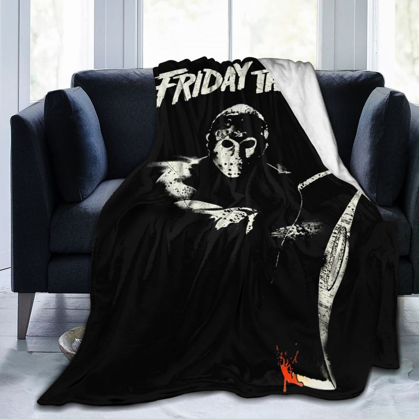 Jason Voorhees Horror Movie Fleece Blanket for Adults - Soft Halloween Throw Blanket 50