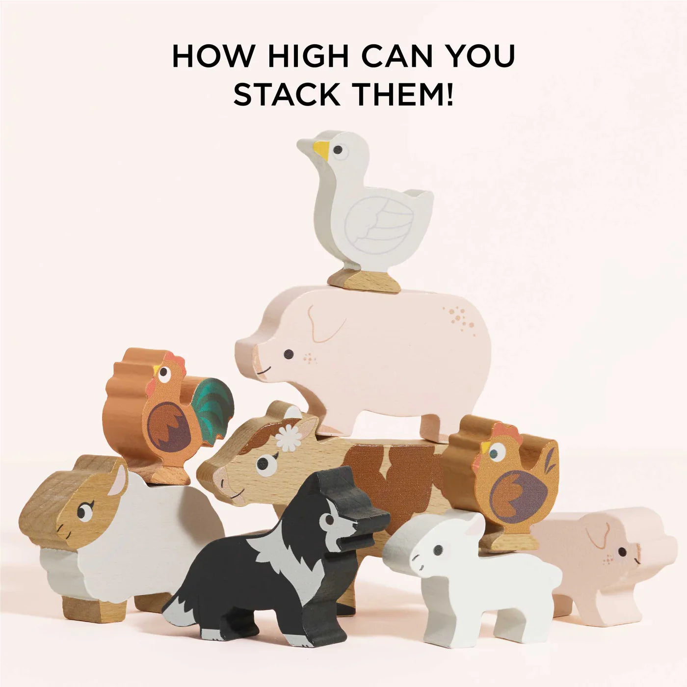 Stacking Farm Animals Toy Set with Storage Bag - Montessori Learning Toys for Toddlers, Kids Educational Stacking Game - Perfect for Preschool Playtime, Birthday Gifts & Daycare Activities