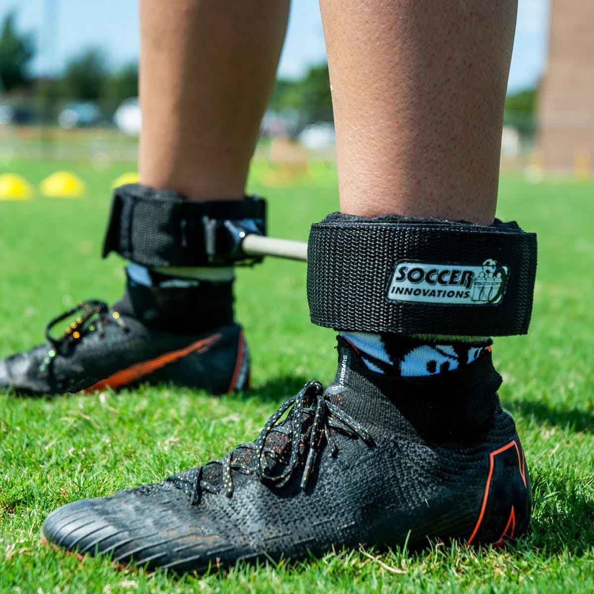 Soccer Innovations Ankle Resistance Band Pro - Adjustable Exercise Bands with Padded Ankle Cuffs for Strength Training, Soccer Drills & Physical Therapy - Perfect for Athletes, Fitness & Home Workouts