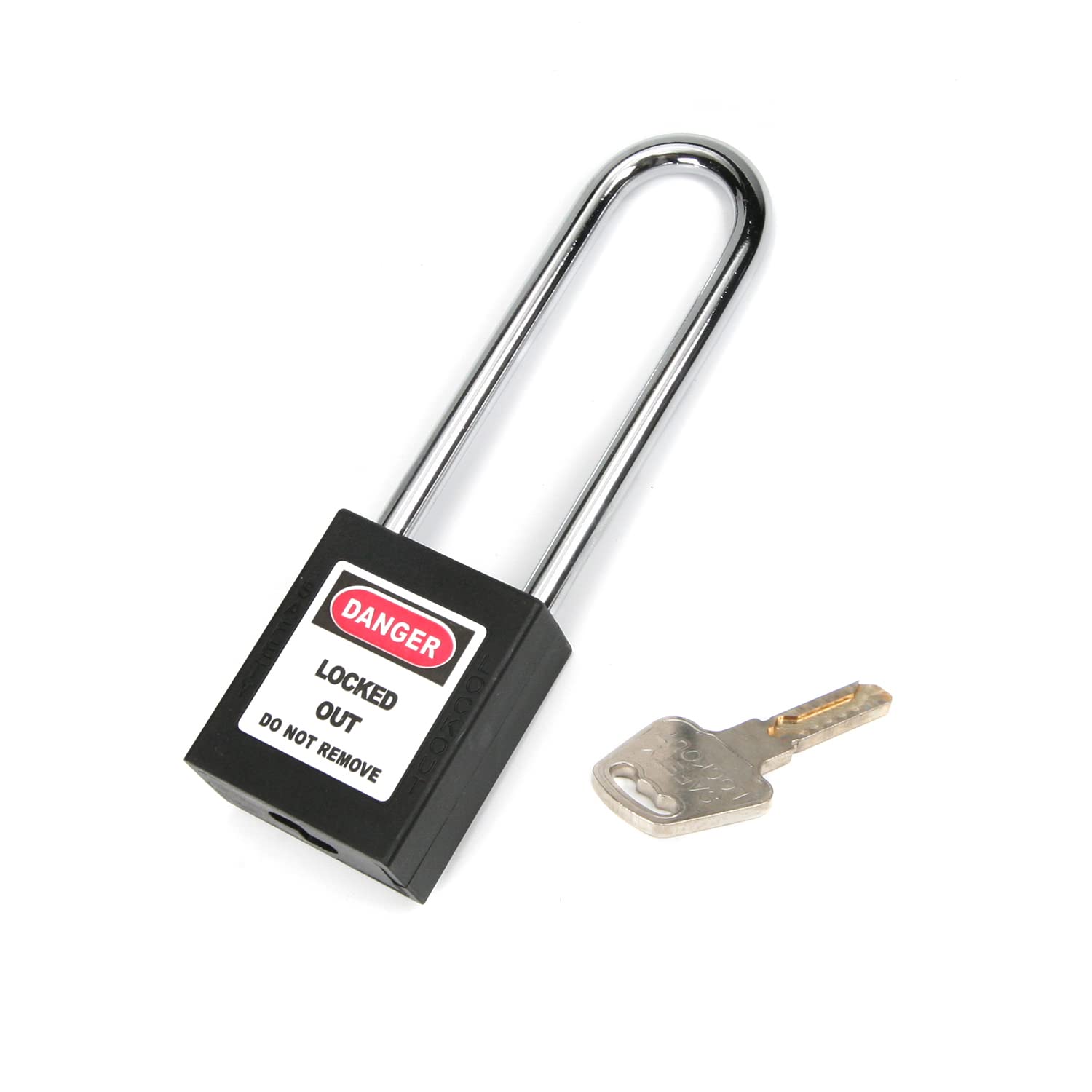 Lockout Tagout Safety Padlock - LOTO Lock with Steel Shackle, Keyed Alike, Black (1 Pack) - Ideal for Industrial Equipment, Machinery Maintenance & Small Luggage Security