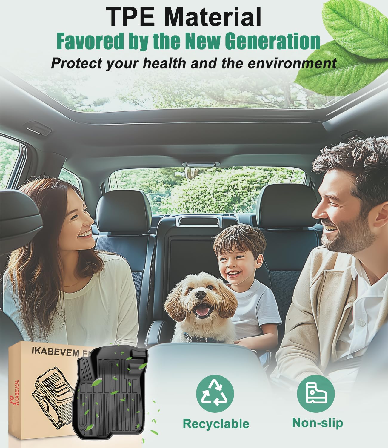 Custom Fit TPE All-Weather Floor Mats for 2017-2022 Honda CR-V & CR-V Hybrid | Odorless Anti-Slip Car Mats | Perfect for Winter Snow, Mud, and Rain Protection | Durable Rubber Liners for Honda CRV Accessories