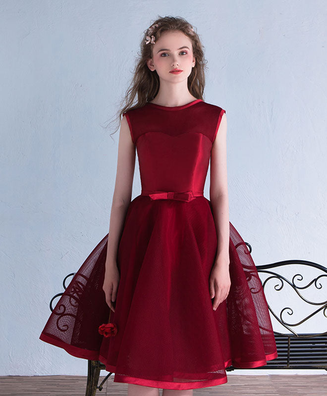 Burgundy A-Line Short Prom Dress for Homecoming - Elegant Cocktail Party Dress for Teens & Juniors - Perfect for Dances, Formals & Special Occasions