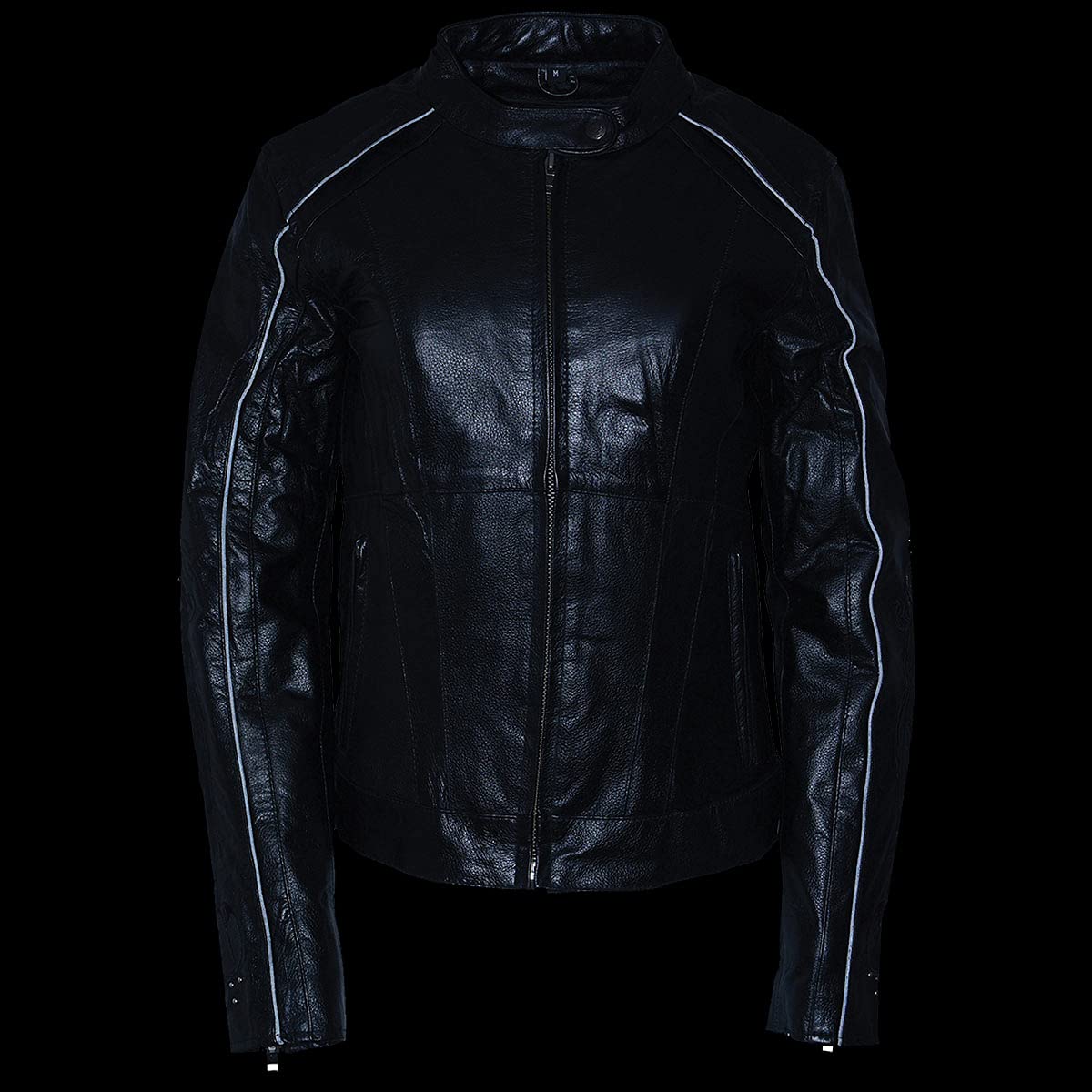Milwaukee Leather ML1952 Women's Black Embroidered Wing & Stud Design Leather Scooter Jacket | Motorcycle Riding Jacket for Women | Perfect for Bikers, Commuters & Fashion Enthusiasts