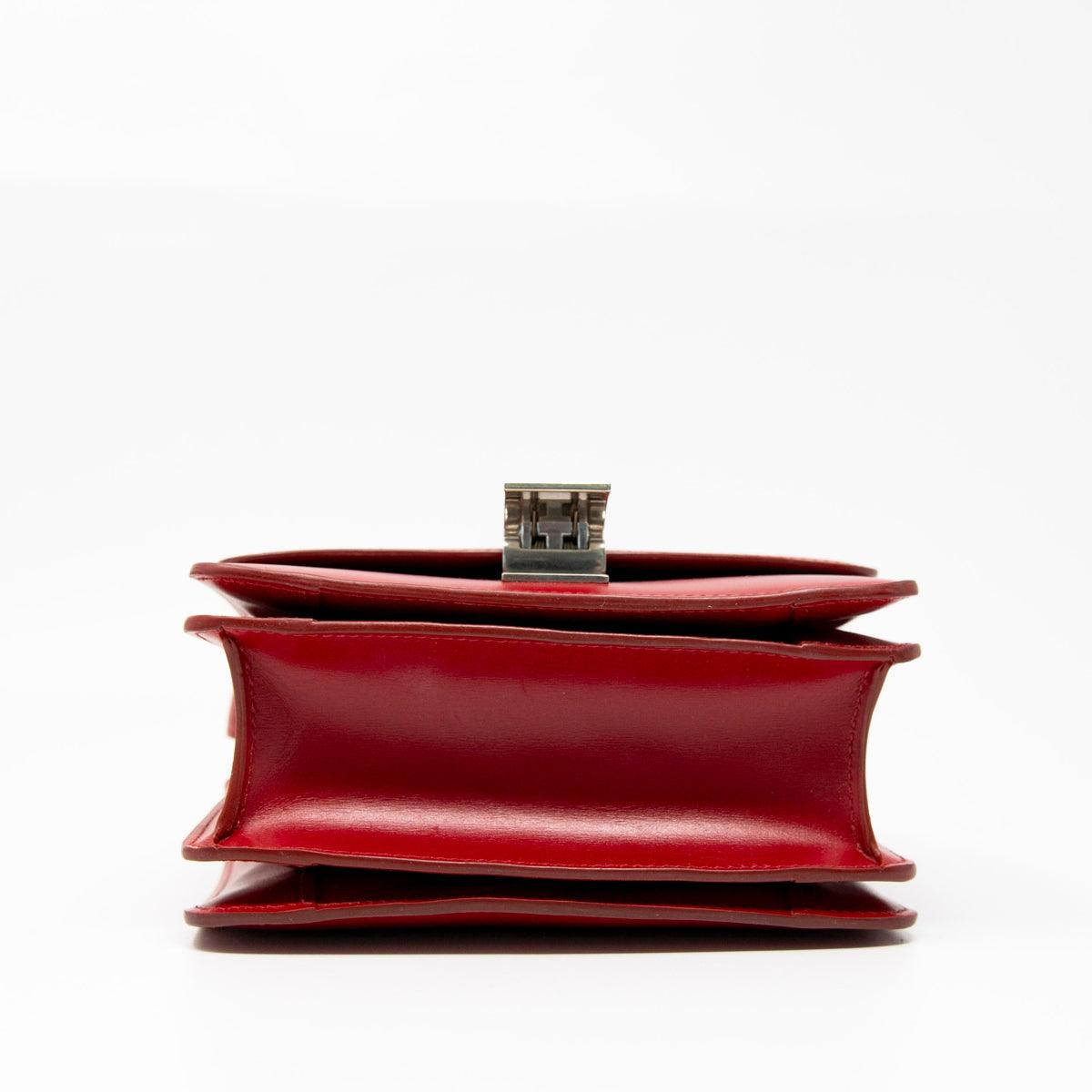 Celine Red Small Box Bag - Genuine Leather Crossbody Purse for Women | Perfect for Date Night, Parties & Everyday Use