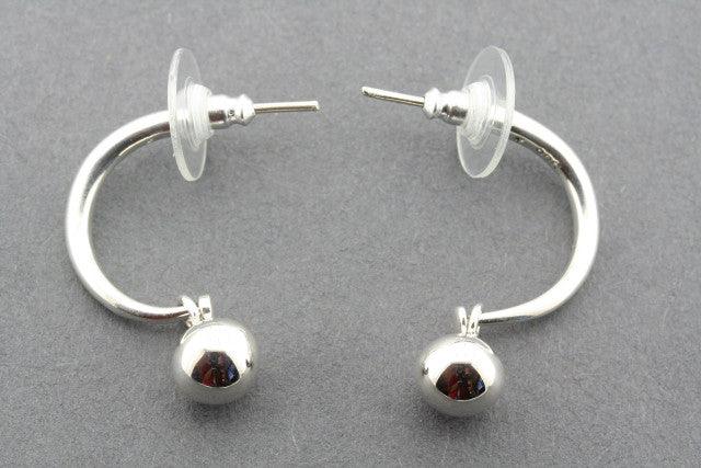 Sterling Silver Ball on Curve Stud Earrings - Elegant & Dainty Jewelry for Women - Perfect for Everyday Wear, Parties & Special Occasions