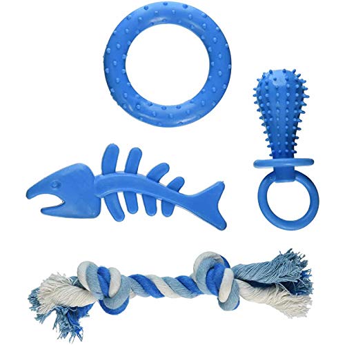 **Wondertrail Puppy Chew Toys & Dental Cleaning Set for Teething Puppies - Safe Dog Chew Toys for Small & Medium Dogs, Promotes Healthy Teeth & Gums - Perfect for Playtime, Training & Dental Care**