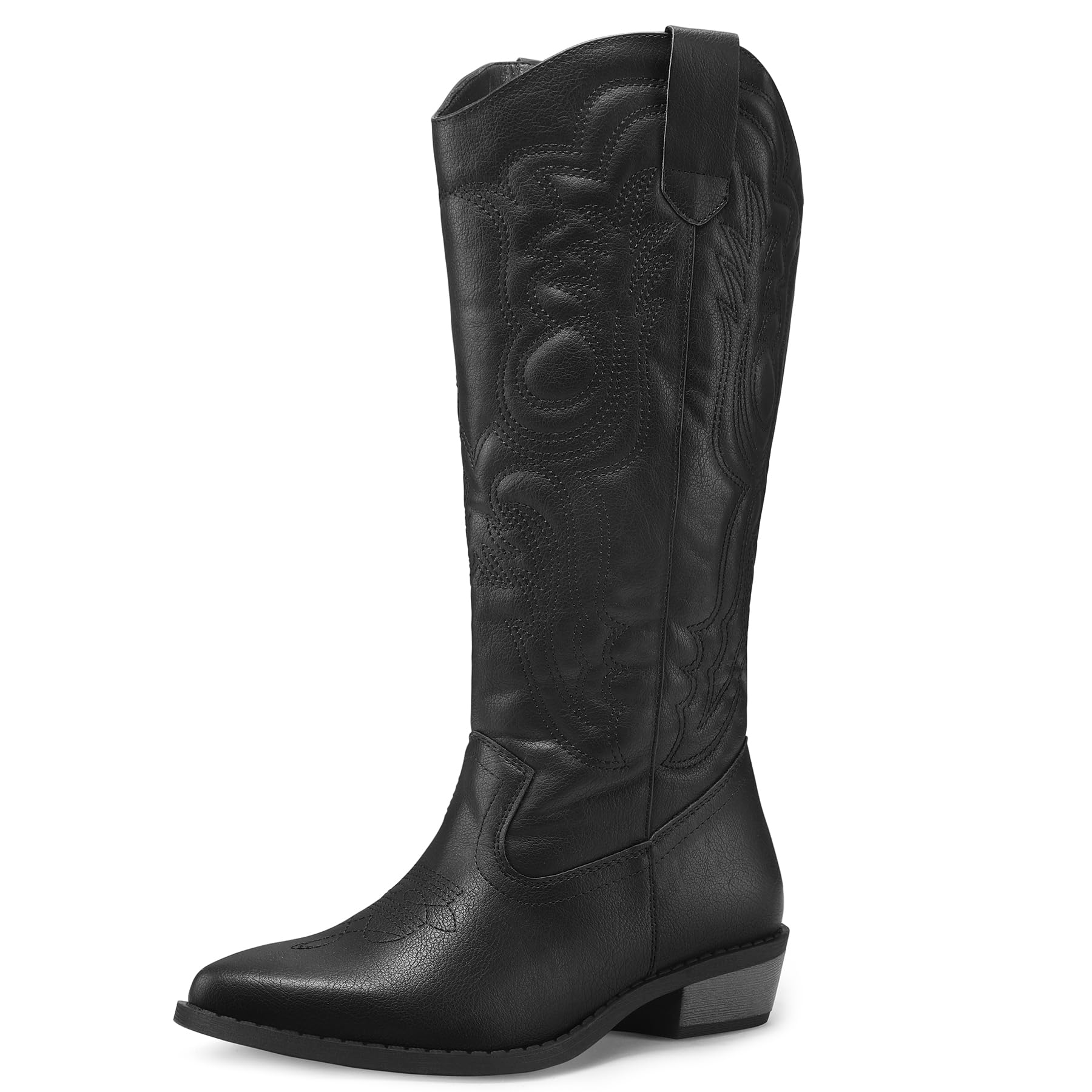 Mysoft Women's Cowboy Boots - Mid Calf Western Boots with Embroidered Design, Pointed Toe & Chunky Heel for Cowgirl Style | Perfect for Country Rides, Concerts and Western Fashion Outfits