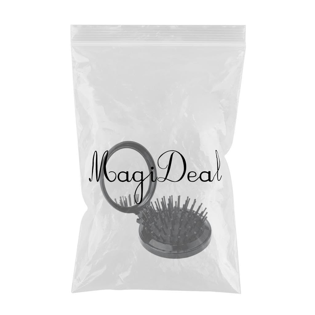 VMS INDIA Travel Round Folding Hair Comb - Mini Scalp Massage Wide Tooth Detangling Comb for Women & Men - Perfect for Travel, Gym, and On-the-Go Hair Care