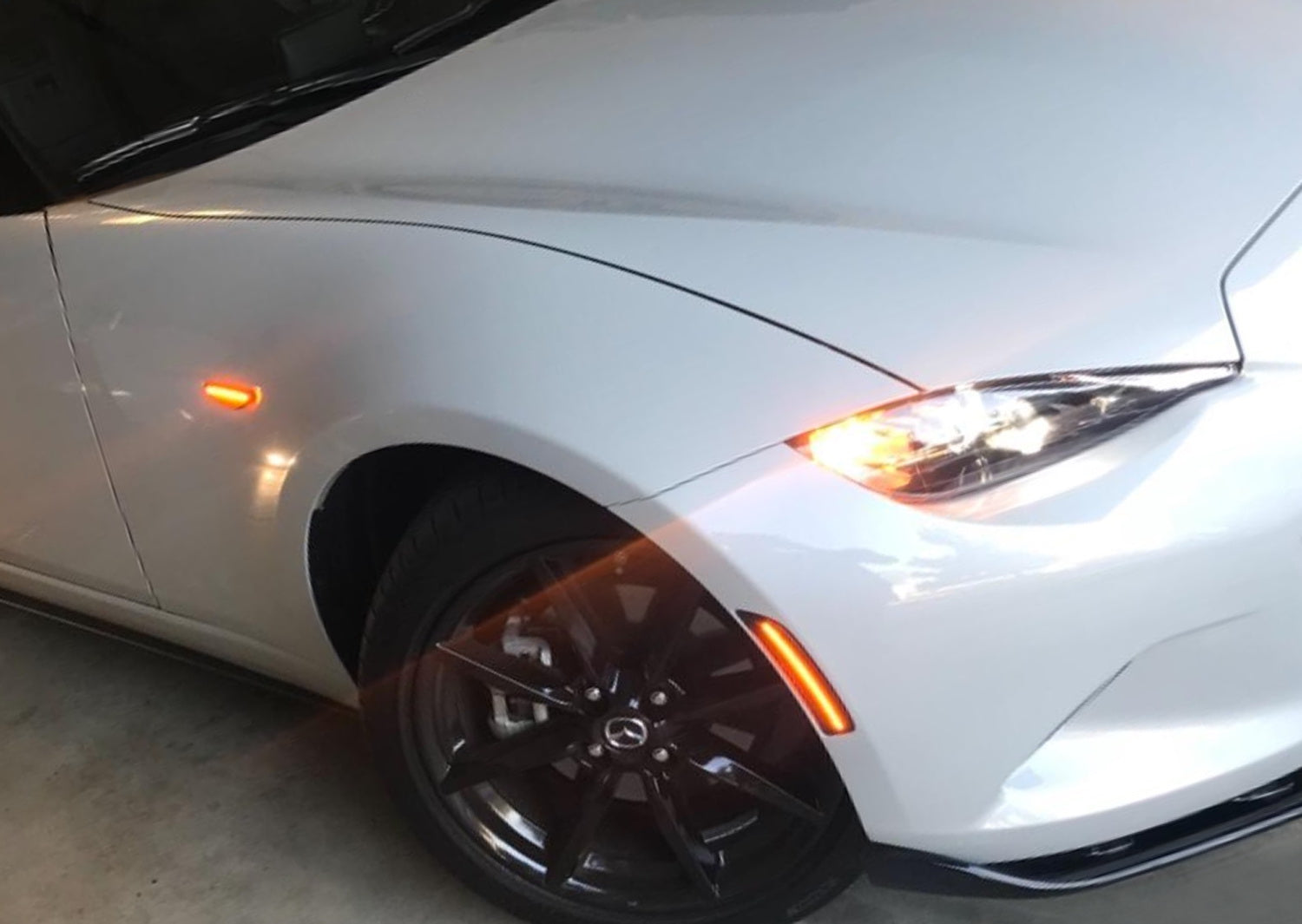 Amber LED Front Side Marker Light Kit - Clear Lens for 2016+ Mazda MX-5 & 2009-2012 RX-8 - Durable Replacement for Enhanced Visibility & Safety (Day & Night Driving)