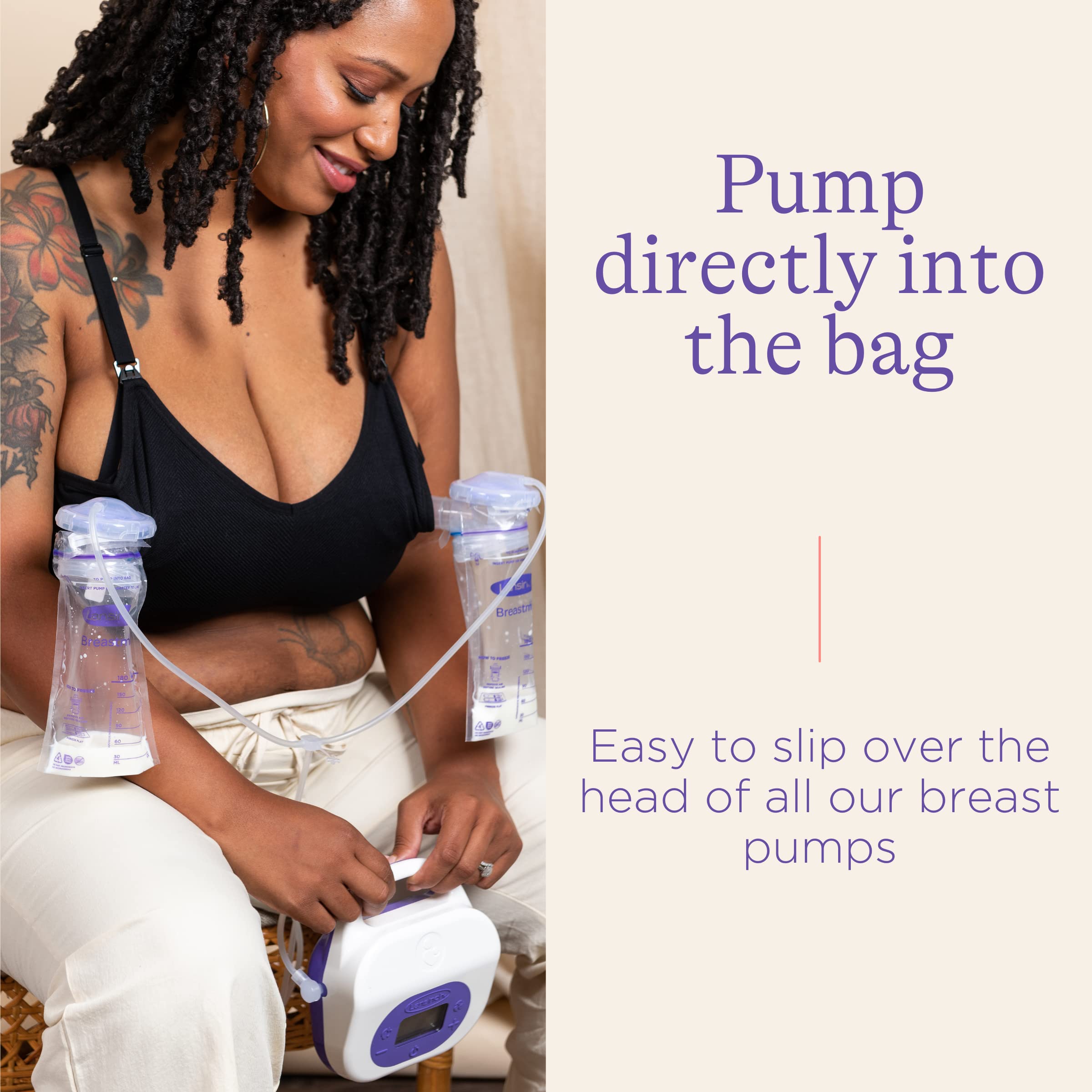 Lansinoh Breast Milk Storage Bags - 50 Count | BPA-Free, Pre-Sterilized, Leak-Proof | Perfect for Pumping, Freezing & Organizing Breast Milk