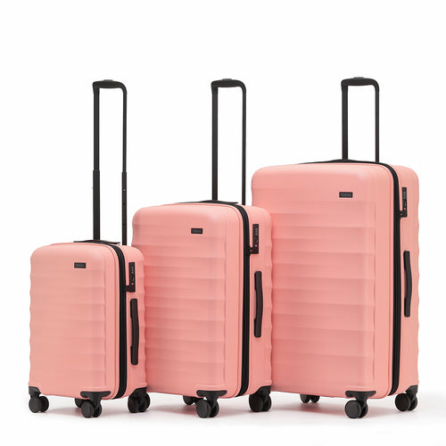 Tosca Interstellar 2.0 3-Piece Luggage Set in Peach | Lightweight Spinner Suitcases for Travel, Business & Vacation | Carry-On & Check-In Compatible
