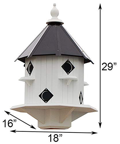 Premium Purple Martin Bird House with Black Roof - BestNest Martin Castle for Backyard & Garden - Durable Outdoor Decorative Birdhouse for Purple Martins | Perfect for Bird Watching & Nature Lovers