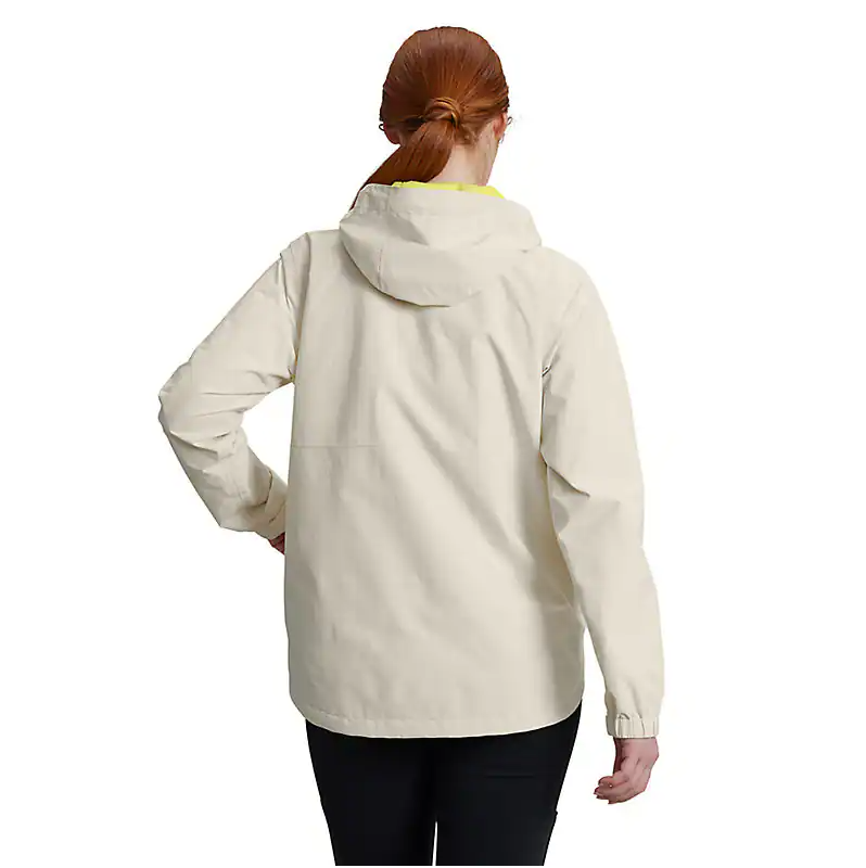 Women's Lightweight Waterproof Hooded Packable Jacket - Storm Defender® Loose Fit Windbreaker for Hiking, Travel & Outdoor Activities (Chalk)