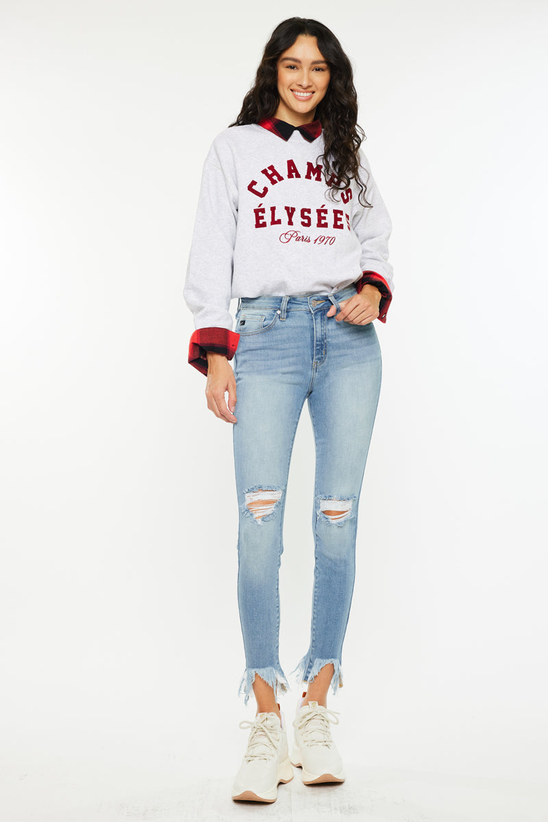 Delilah High Rise Ankle Skinny Jeans for Women - Stretch Denim Pants, Slim Fit, Comfortable & Trendy - Perfect for Casual Outfits, Date Nights & Office Wear