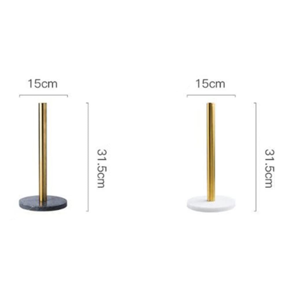 Premium Stainless Steel No-Hole Marble Paper Towel Holder - Space-Saving Vertical Kitchen Towel Rack for Countertops (Gray) | Perfect for Modern Kitchens, Bathrooms & Office Spaces