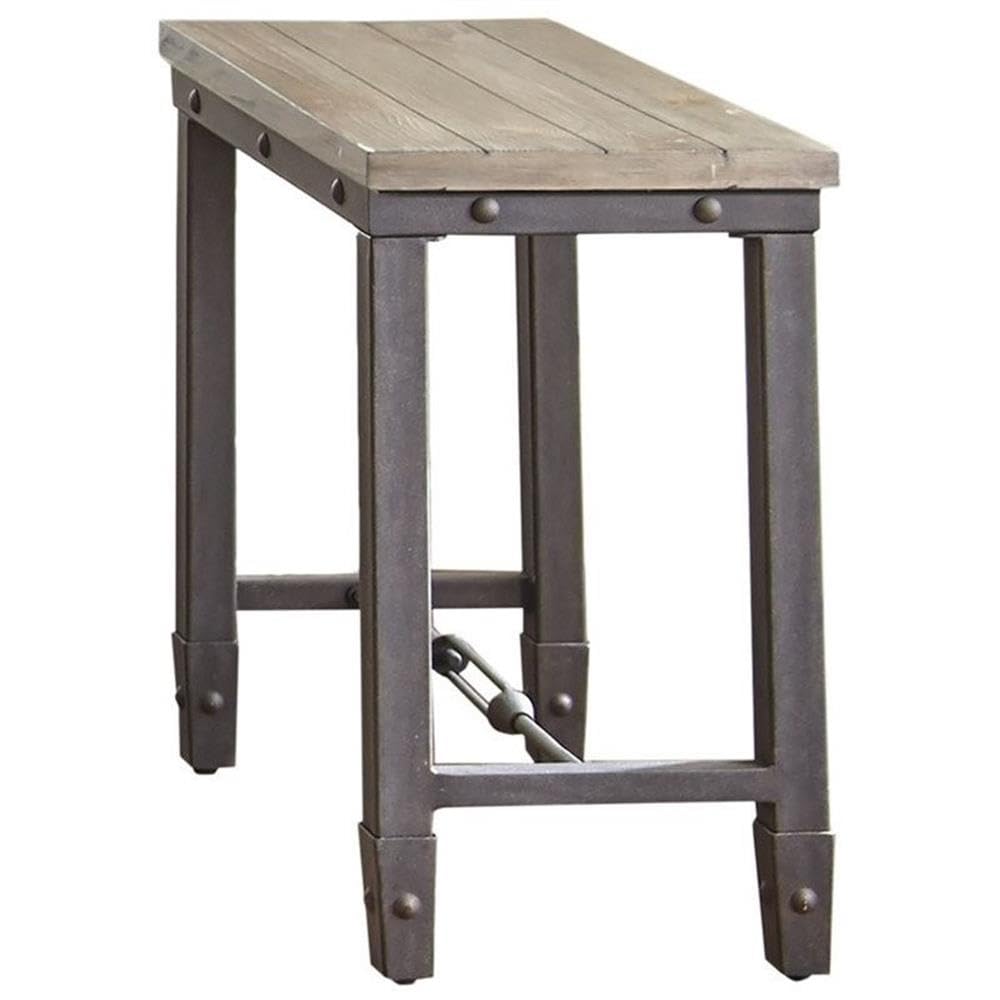 Industrial Metal End Table Set of 2 - Brown & Black Side Tables for Living Room, Bedroom & Office - Modern Home Decor Accent Furniture