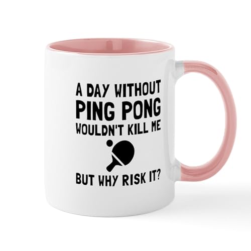 White/Pink Inside - Risk It Ping Pong Mugs