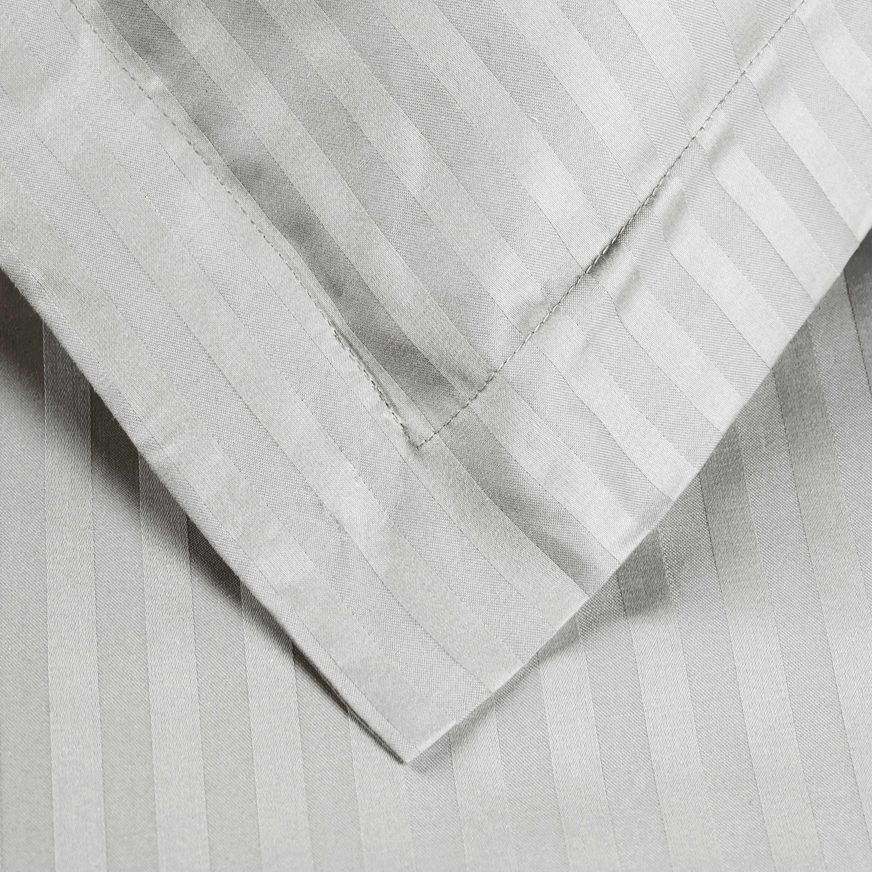 400 Thread Count Lightweight Stripe Egyptian Cotton Duvet Cover Set - Queen Size, Breathable & Soft Bedding for All Seasons - Perfect for Master Bedroom, Guest Room & Hotel Use