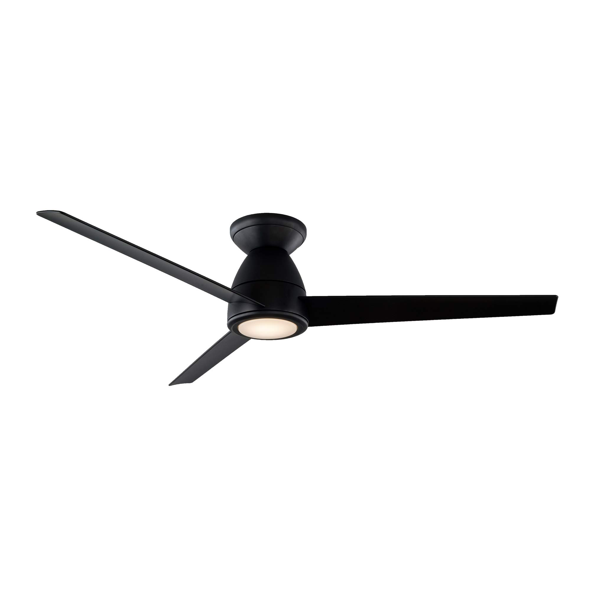 Tip Top Smart 52in Matte Black 3-Blade Flush Mount Ceiling Fan with 3000K LED Light Kit, Remote Control, Alexa & Google Assistant Compatible, Ideal for Living Rooms, Bedrooms, and Outdoor Spaces