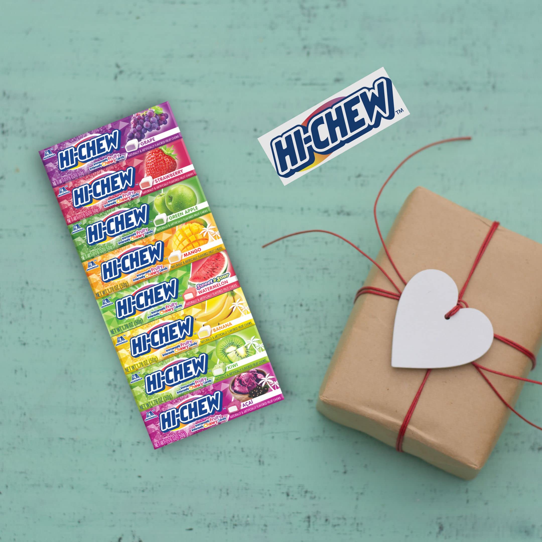 HI-CHEW Variety Sticks, 8-Pack Soft & Chewy Candy (1.76oz Each) - Bulk Individually Wrapped Fruity Flavors Candy - Perfect for Parties, Office Snacks & Halloween Treats