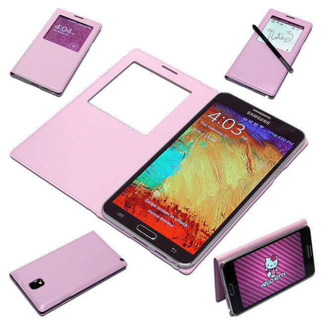 Premium Genuine Leather Flip S View Case for Samsung Galaxy Note 3 III N9000 - Slim Protective Smart Cover with Card Slot | Perfect for Business, Travel & Everyday Use