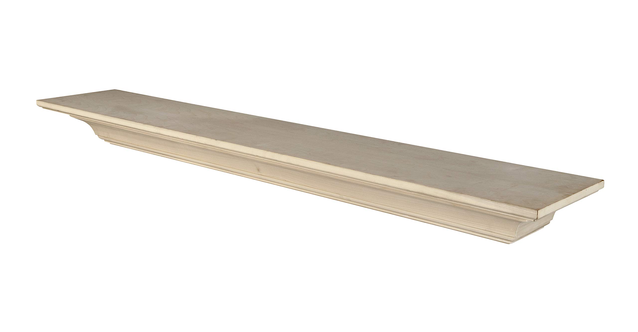 72 Inch Unfinished Wood Mantel Shelf - ARYB72418 by Pearl Mantels | Rustic Fireplace Mantel for Home Decor, Living Room & Bedroom