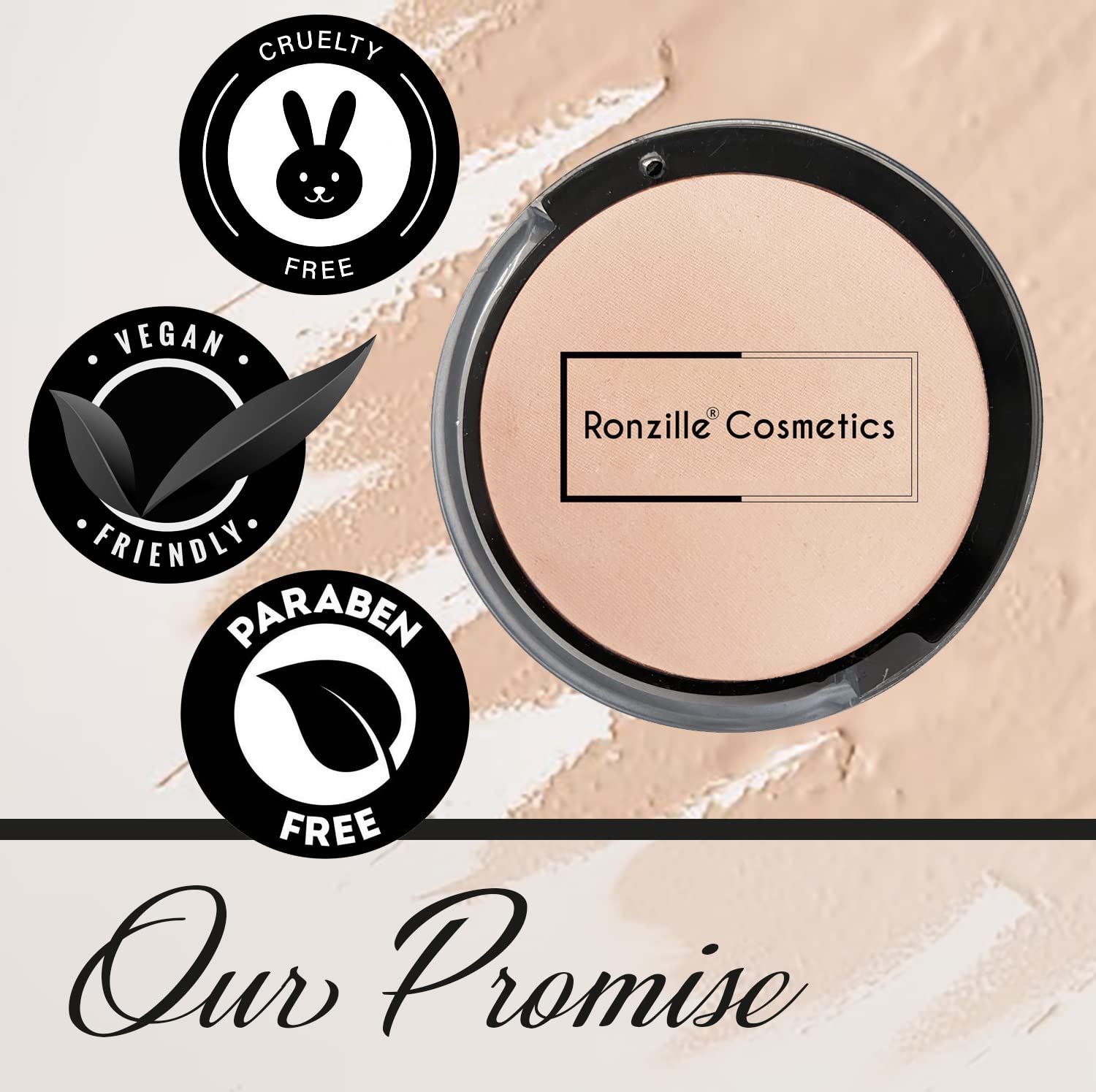 Ronzille Matte Fairness Powder Poreless Compact - Dust Storm | Oil Control & Shine-Free Finish | Perfect for Daily Makeup & Touch-Ups