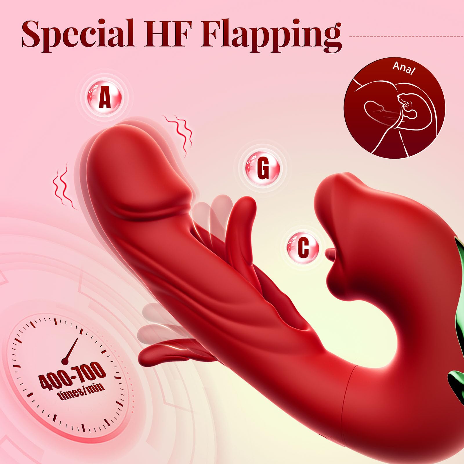 7-Speed Thrusting Rabbit Vibrator with Flapping & Licking Modes - Waterproof Silicone Dildo for Women - Clitoral & G-Spot Stimulator - Perfect for Solo Play & Couples' Intimate Moments