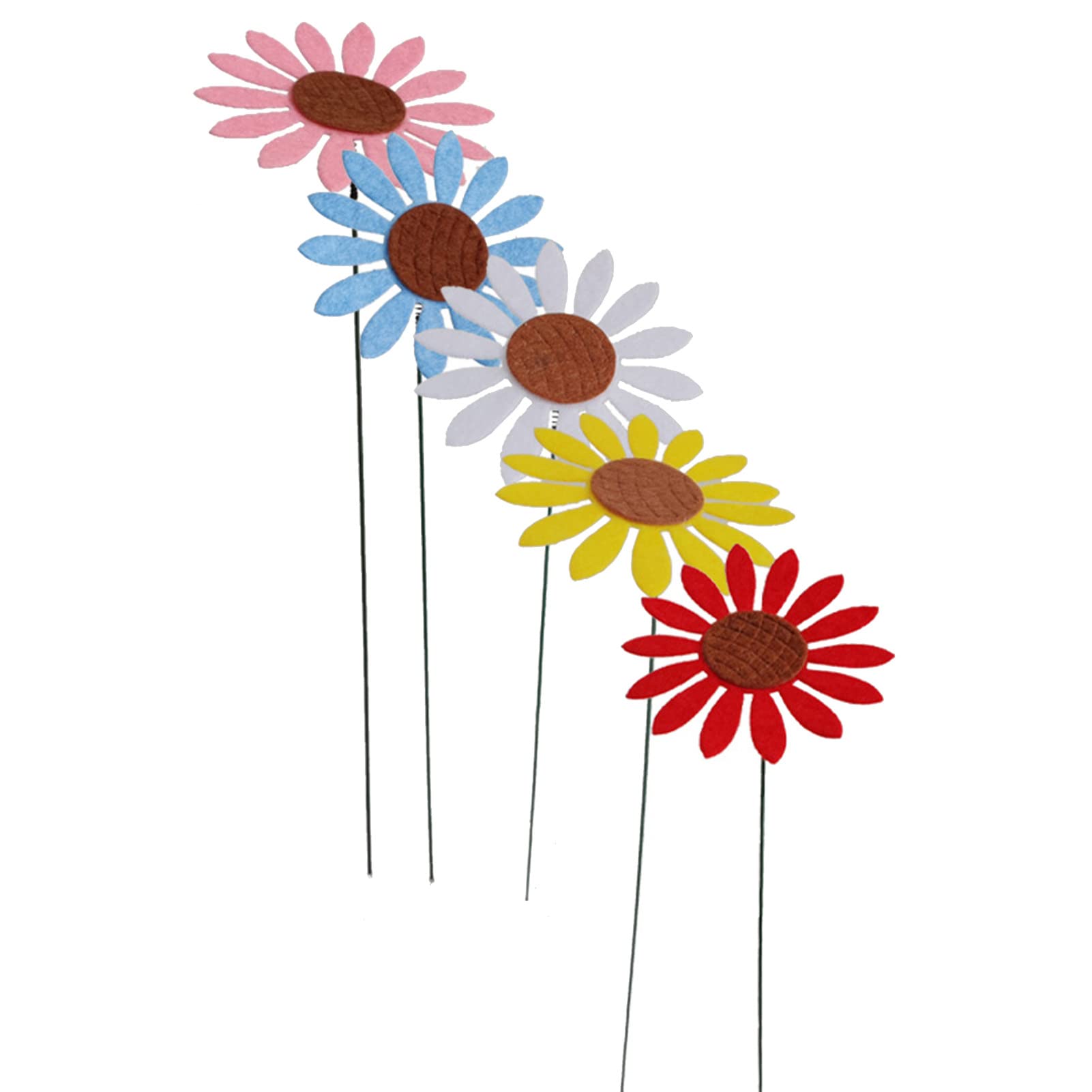 5Pcs/Set Flexible DIY Iron Wire Floral Garden Stakes - Beautiful Metal Flower Sticks for Gardening, Outdoor Decor, and Home Landscaping - Perfect for Flower Beds, Patios, and Backyard Decorations