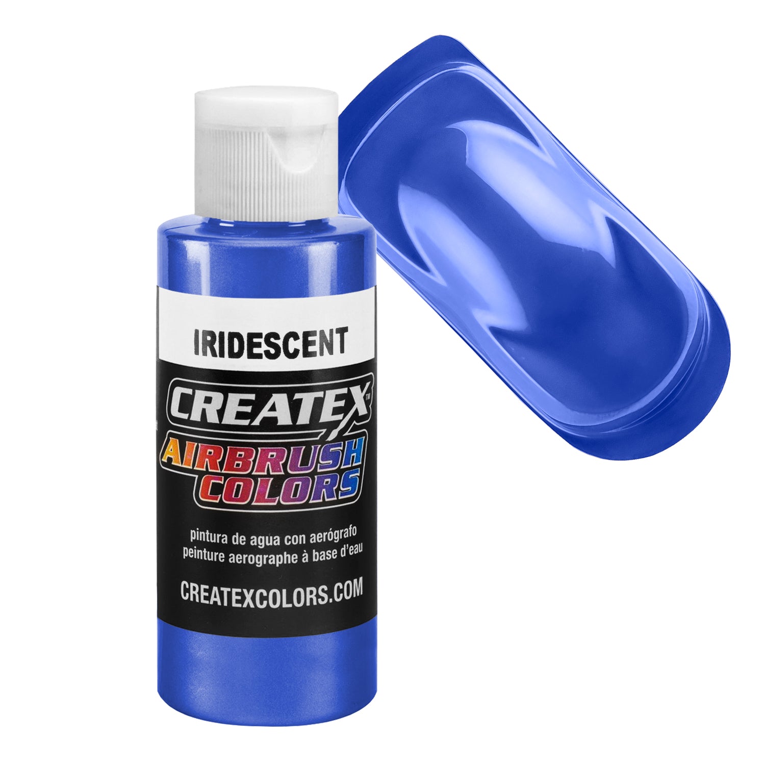 Electric Blue Iridescent Airbrush Paint - 2 oz Bottle for Hobby, Model Kits, DIY Crafts & Automotive Art - High-Quality Metallic Finish