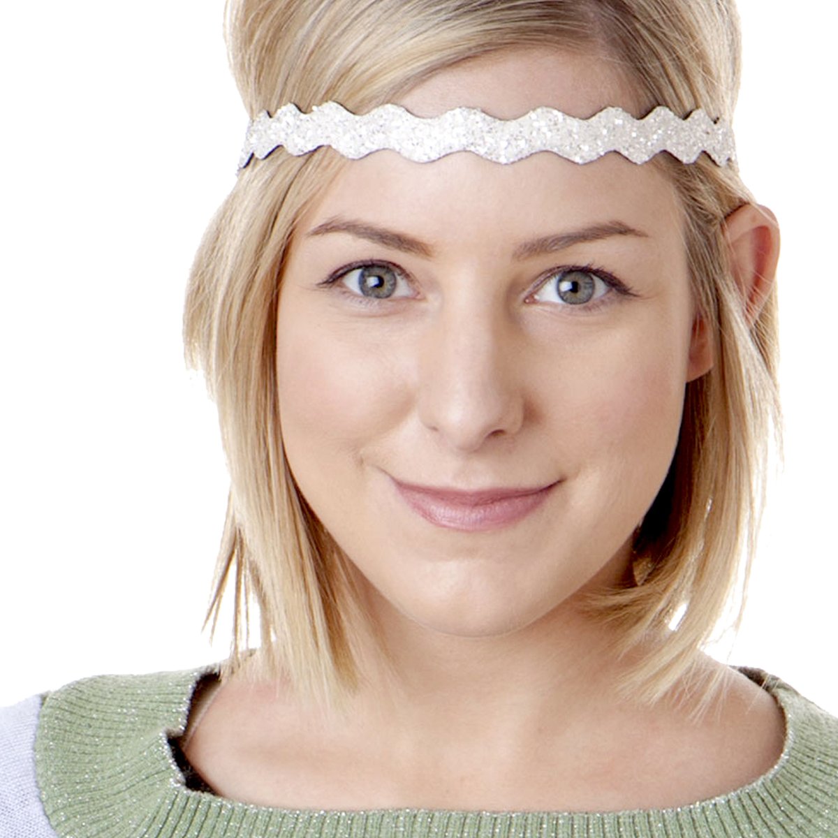 Hipsy Adjustable Non-Slip Glitter Headbands for Women, Girls & Teens - 2 Pack (Black & White) | Fashion Hair Accessories for Sports, Workouts, Yoga & Everyday Wear
